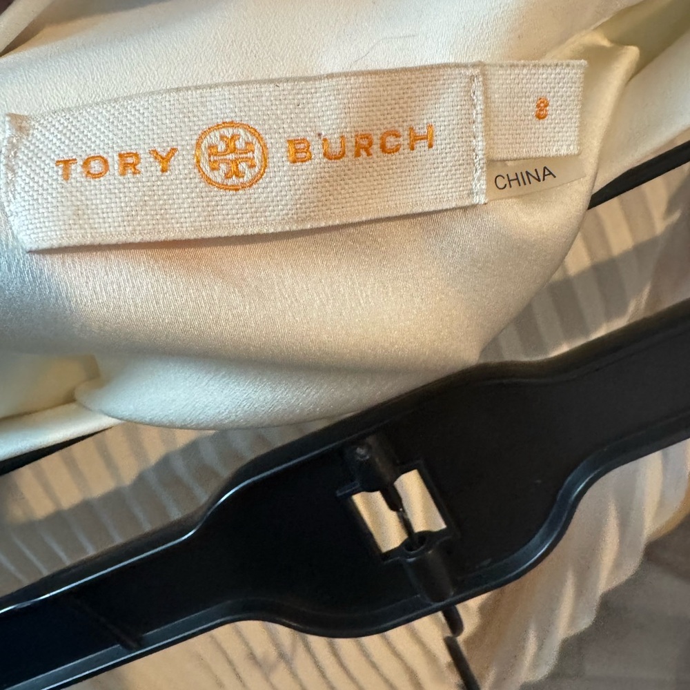 Tory Burch Cream Sunburst Pleated Midi Skirt - Picture 5 of 11